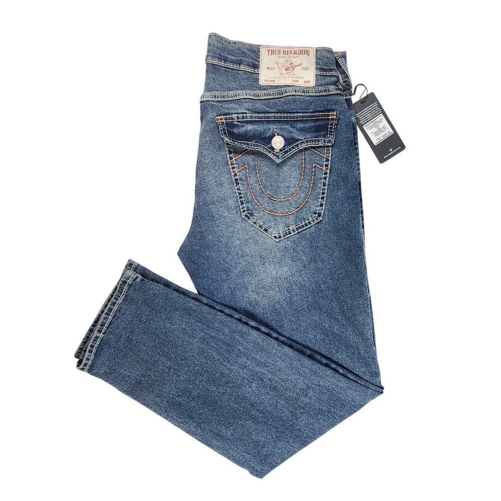 True Religion Geno Men's Jeans Size 34X32 Y2K Streetwear Big Flap NWT